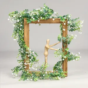 Artificial Eucalyptus Garland Rattan Vine Soft PVC Fake Hanging Plants For Home Wall Wedding Party Decoration Greenery Foliage