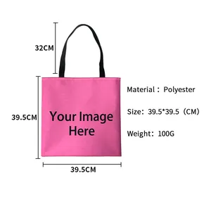 Polyester draagtas met afmetingen 39,5x39,5 cm en aanpasbaar afdrukgebied