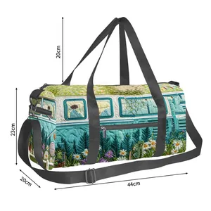 Borsa da viaggio trapuntata da 44cm con stampa foresta e tracolla regolabile rimovibile