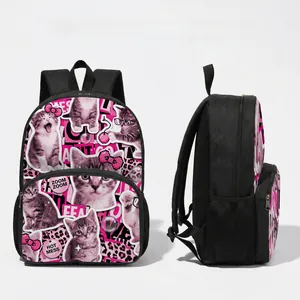 Vorder- und Seitenansicht eines pinkfarbenen Rucksacks im Minecraft-Stil mit Leopardenmuster