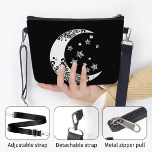 Bolso Bandolera de Fieltro de Moda para Mujer Hidrófugo Patrón Artístico Pequeño Bolso de Hombro Con Correa Ajustable Desmontable Bolso de Almacenamiento de Maquillaje de Viaje Casual