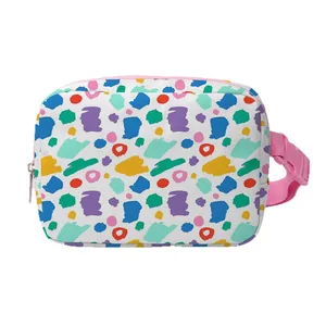 Sac banane pour femme avec imprimé à pois colorés et sangle rose de style moderne
