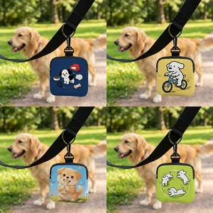 Bolsa Portátil de Golosinas para Mascotas Entrenamiento de Perros Con Cierre de Cremallera Y Moschettone Estampado de Cachorro Animado