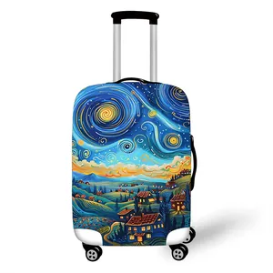 Housse de valise élastique avec imprimé peinture à l'huile Starry Night sur bagage