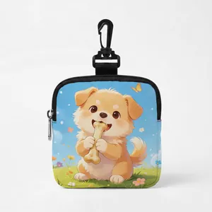 Bolsa de premios para perros con estampado de cachorro y práctico mosquetón