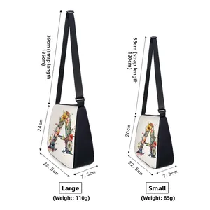 Floral letter A printed tote bag in large and small sizes with adjustable straps