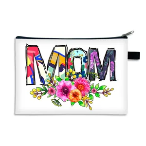 Grote capaciteit MOM make-uptas met rits en kleurrijke bloemenprint voor vrouwen