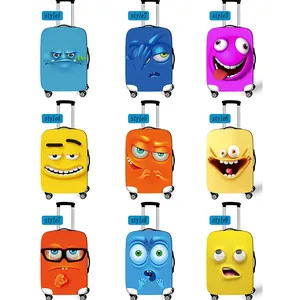 Lustige 3D Cartoon Monster Elastische Kofferschutzhülle Polyester Elasthan Kofferschutz Waschbar Staubdicht Reisetaschenbezug