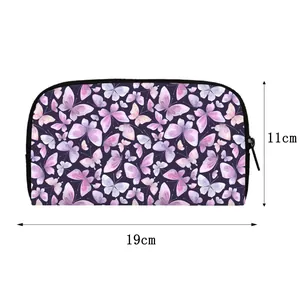 Minimalist butterfly print long zipper wallet for women with dimensions 19cm by 11cm