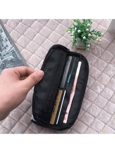 Close-up of internal multi-layer slots and zipper pocket for cards and smartphone