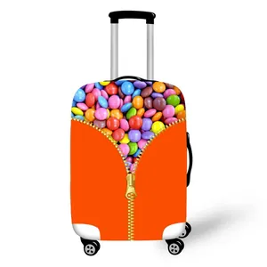 Colorful candy zipper luggage cover protector for 20-30 inch travel suitcases