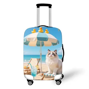 Copertura elastica per valigia con gatto Ragdoll da spiaggia per protezione da viaggio