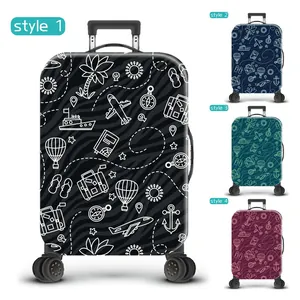 Coprivaligie elastici con motivi da viaggio come aerei, navi e disegni di bussole