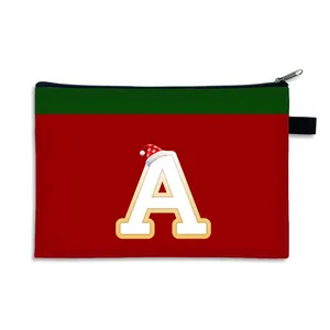Grand sac cadeau de Noël avec lettre A et bonnet de Père Noël pour rangement festif