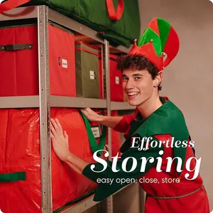Waterproof Christmas tree storage bag with handles and label slots for easy organizing