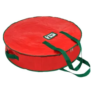 Waterdichte 24-inch opbergtas voor kerstkrans met handvaten en stevige ritssluiting