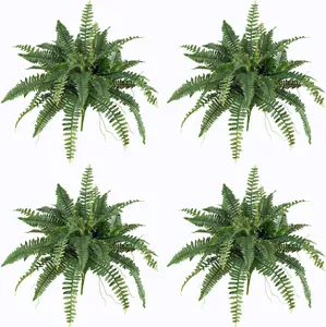 Artificial Boston Fern Bush Large Faux Greenery Soft PVC Plant For Outdoor Indoor Home Wedding Garden Office Decoration Green