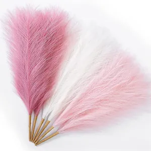 Artificial Pampas Grass Faux Reed Nordic Home Decor Boho Style Fluffy Feather Decoration Wedding Living Room Vase Filler
