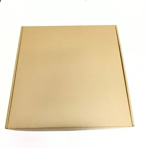 Detailed view of brown corrugated cardboard packaging box with flip-top lid structure