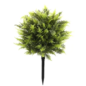 Kunstmatige Dennennaald Topiary Bal Grondplug Voor Tuin Decoratie Gesimuleerde Groene Plant Potboom Fotografie Rekwisieten