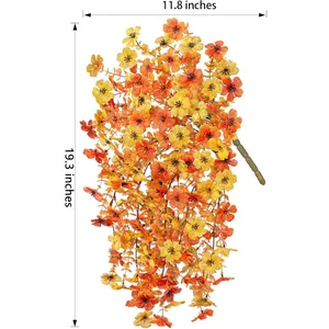 Künstliche hängende Veilchenrebe mit gelben Blüten, Maße 11,8 x 19,3 Zoll groß