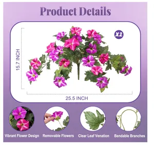 Détail de volubilis artificiels avec têtes amovibles et tiges réglables pour décoration