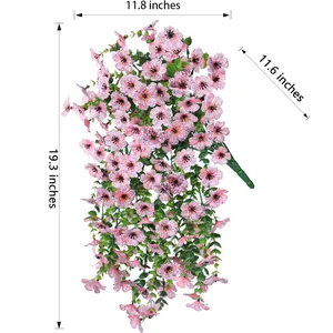 Detailansicht künstlicher violetter Seidenblumen in Rosa mit Maßen von 49 cm Höhe