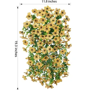 Detailansicht gelber künstlicher Veilchenblumen mit Maßen von 11,8 x 19,3 Zoll