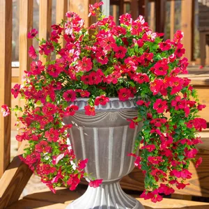 Künstliche Veilchen Hängende Blumen UV-Beständig Satin Kunststoff Künstliche Blumenstrauß Für Außen Innen Garten Haus Hochzeit Dekoration