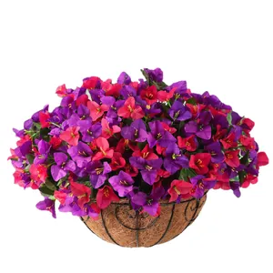 Künstliche Bougainvillea Blumenampel mit lila Blüten und Kokoseinlage