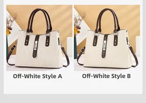 Detail of off-white and brown handbags featuring woven and crocodile skin textures