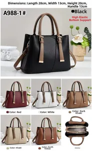 Detailansicht der Damenhandtasche mit Maßen 28x13x20cm und sechs verschiedenen Farboptionen