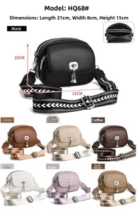 Détails du sac bandoulière en cuir PU multicouche avec sangle large et 7 choix de couleurs