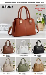 Detailed size chart for women's crossbody bag with seven colors in lychee texture leather