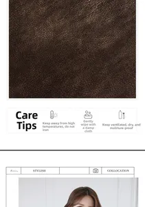Gros plan sur le cuir marron foncé et guide d'entretien détaillé du sac à main