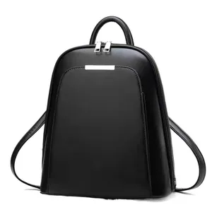 Women Minimalist Synthetic Leather Backpack Fashion Large Capacity Travel Bag Elegant Urban Commuter Handbag Dual Use