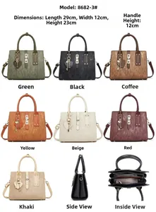 Vista dettagliata multi-angolo della borsa tote grande 29x12x23cm in sette colori