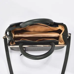 Detail view of large stone pattern tote bag showing three interior compartments with zipper