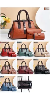 Dreiteiliges Damen-Handtaschen-Set mit Krokodilmuster, bestehend aus Tote, Clutch und Etui
