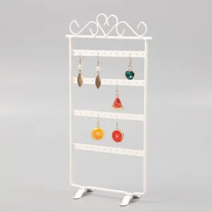 48 Holes Metal Earring Display Stand Heart Shape 4 Layers Jewelry Organizer Stud Earring Holder For Dressing Table Home Decor
