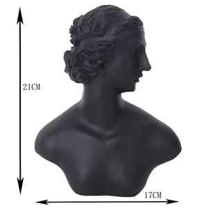 Elegante espositore per gioielli a busto nero opaco 21cm per orecchini e collane