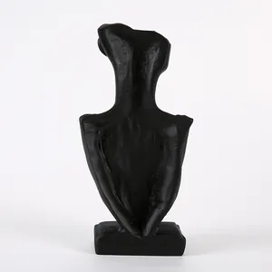 Matte black resin bust stand for necklace and earring jewelry display organizer