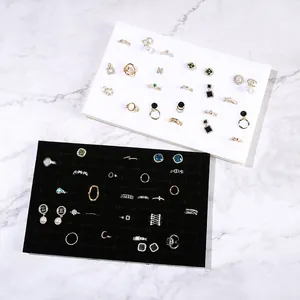 Rectangle Sponge Jewelry Display Pad Multi Slot Jewelry Storage Liner For Rings Earrings Case Insert Tray Organizers