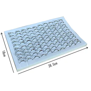 Detailed view of jewelry display foam pad with size markings of 18cm by 28.5cm