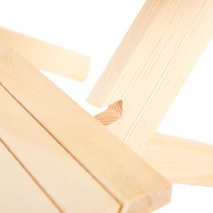 Macro shot of precise mortise and tenon joint on the solid wood jewelry display stand