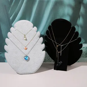 Espositore per collane in velluto a forma di fiamma professionale per gioielli e vetrine