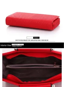 Detail view of red handbag featuring V-quilted bottom and floral print inner lining