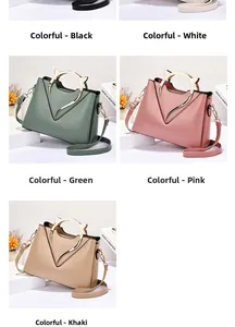 Detailed view of feline-style handbags in five colors with cat-ear metal handles