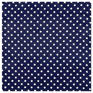 Foulard quadrato in finta seta blu scuro con motivo a pois bianchi vista piana