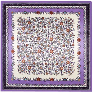 Dames Vintage Artistieke Bloemenprint Vierkante Sjaal Elegante Satijnen Zijde-Look Headwrap Modieuze Patroon Haaraccessoire